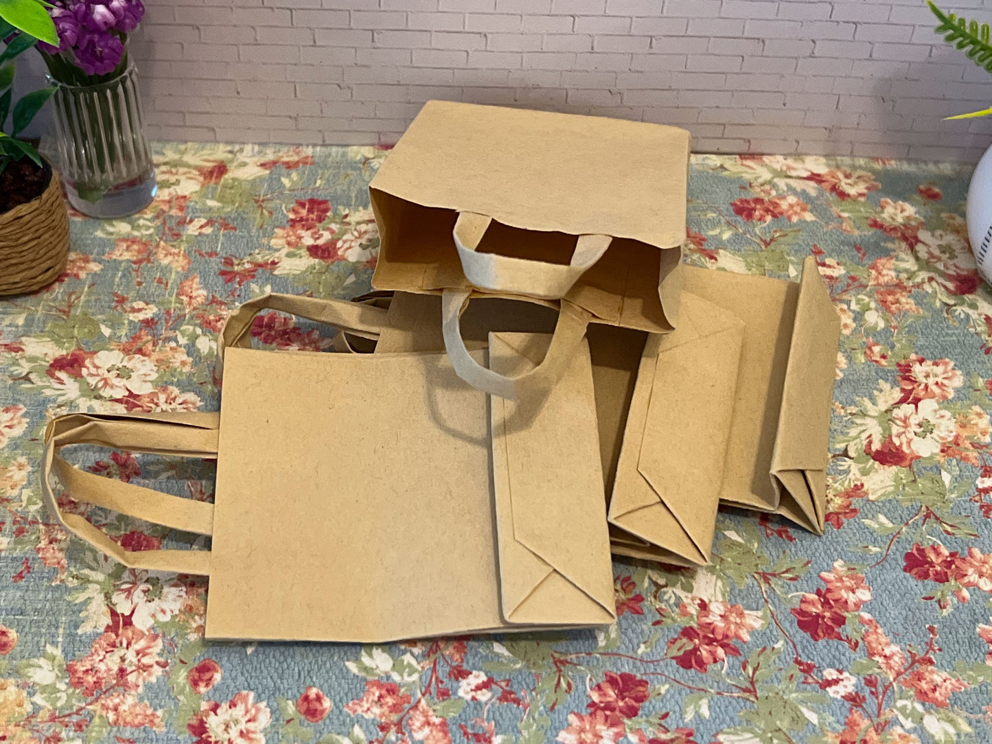 Dollhouse 1:6 Scale Kraft Shopping Bags – 4PC Supermarket & Grocery Paper Bags __etsy:6041301595