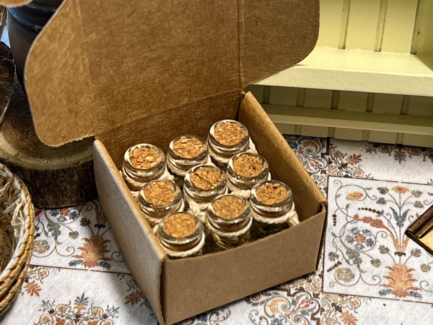 Dollhouse 1:6 Scale Spices-9 PC Realistic Glass Jars __etsy:5761405206
