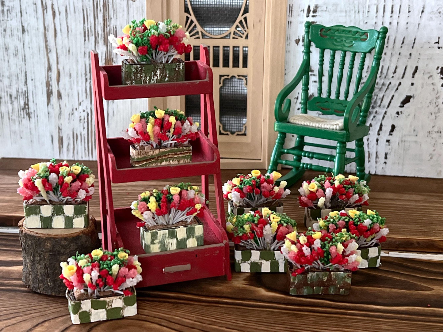 Miniature Bonsai Flower Planter Box – 1:12 Scale - Dollhouse Outdoor & Indoor Décor __etsy:7140911582