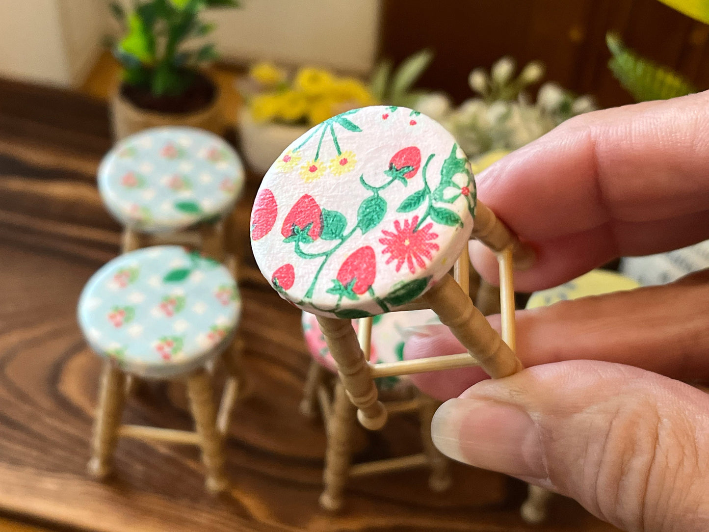 Miniature High Bar Stool - 1:12 Scale Decor - Handcrafted Dollhouse Decor __etsy:5878246656