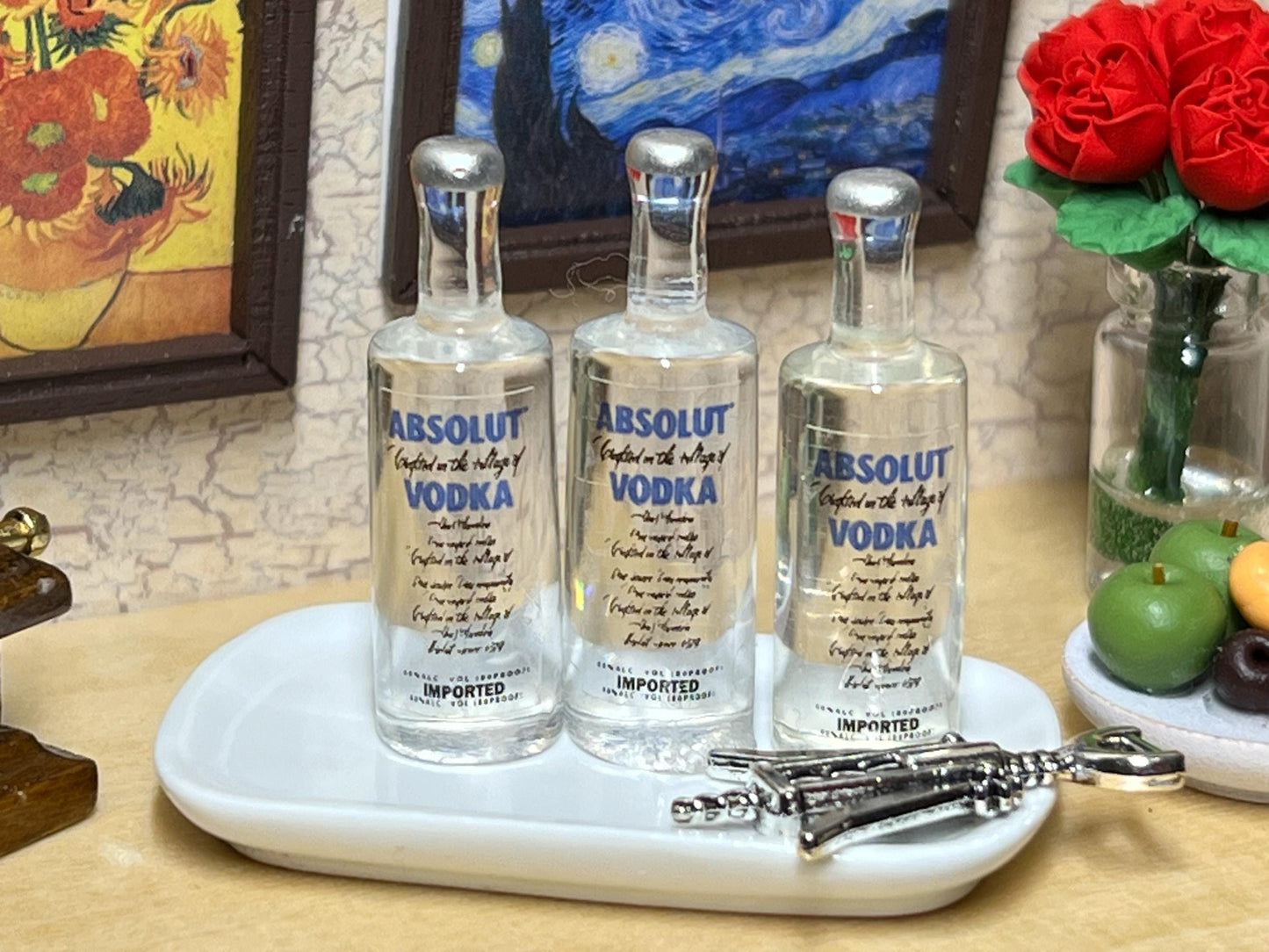 Miniature Liquor Vodka Bottle 1:12 Scale – Dollhouse Bar Decor __etsy:7710161851