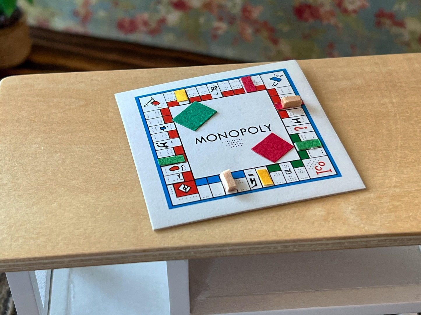 Miniature Monopoly Game – 1:12 Scale Dollhouse Board Game – Realistic Game Room Entertainment __etsy:6999070109