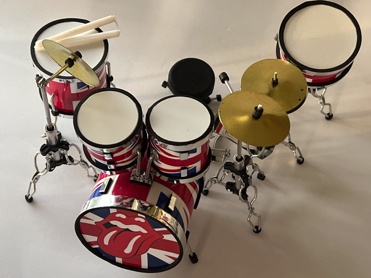 Miniature Rolling Stones Drum Set 1:12 Scale – Collectible Dollhouse Music Instrument __etsy:5583047033