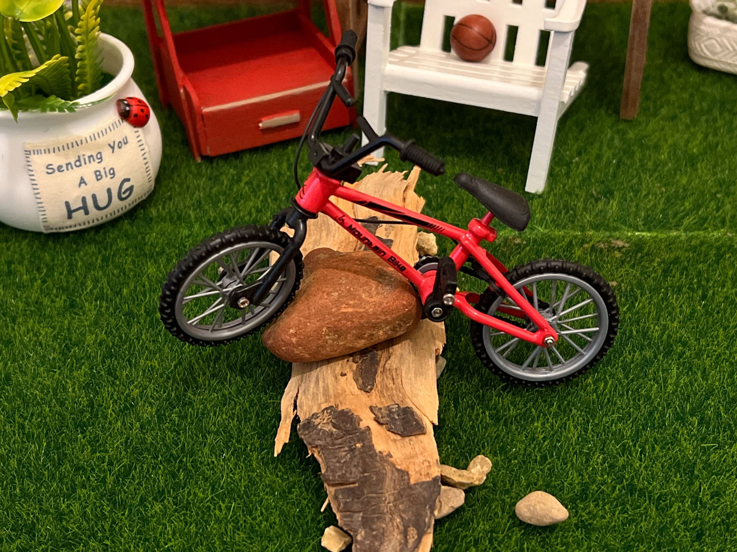 Miniature 1:12 Scale Red Mountain Bike, Dollhouse Bicycle __etsy:5732218762