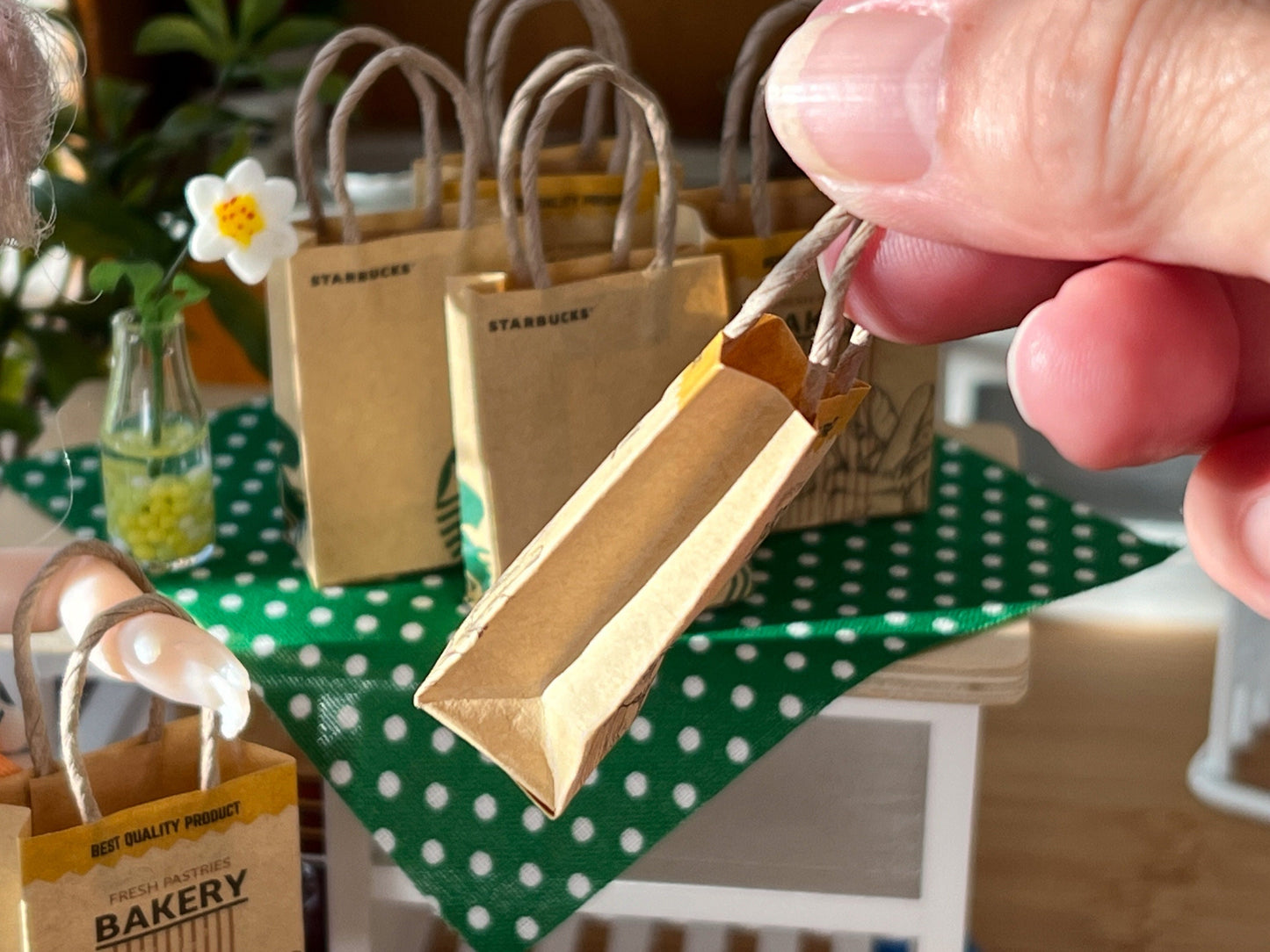 Miniature 1:12 Scale Supermarket Kraft Paper Bags – Set of 4 | Coffee & Bakery Bags __etsy:6382682799