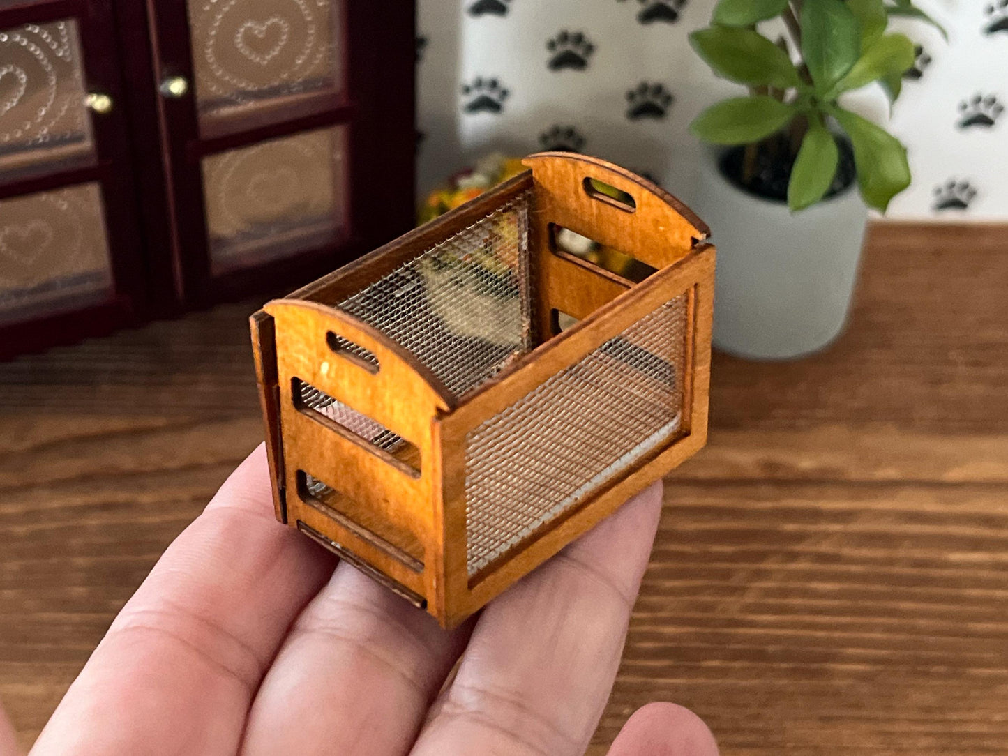 Miniature Storage Basket 1:12 Scale – Dollhouse Organizer & Kitchen Decor __etsy:6357686304