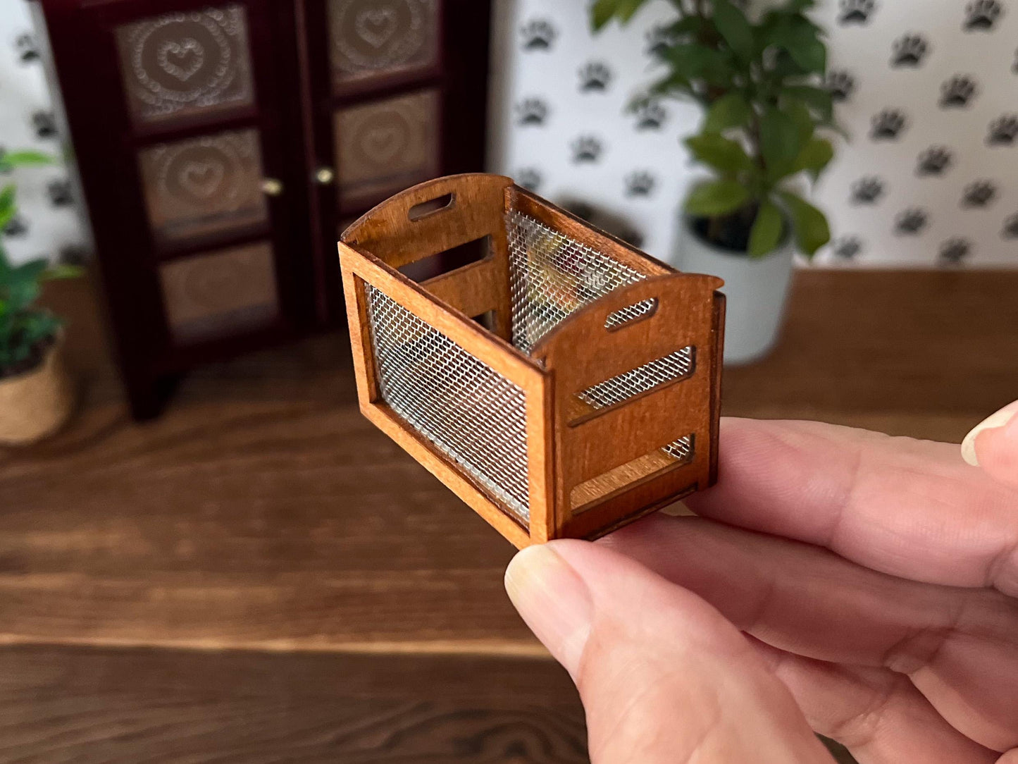 Miniature Storage Basket 1:12 Scale – Dollhouse Organizer & Kitchen Decor __etsy:6357686316