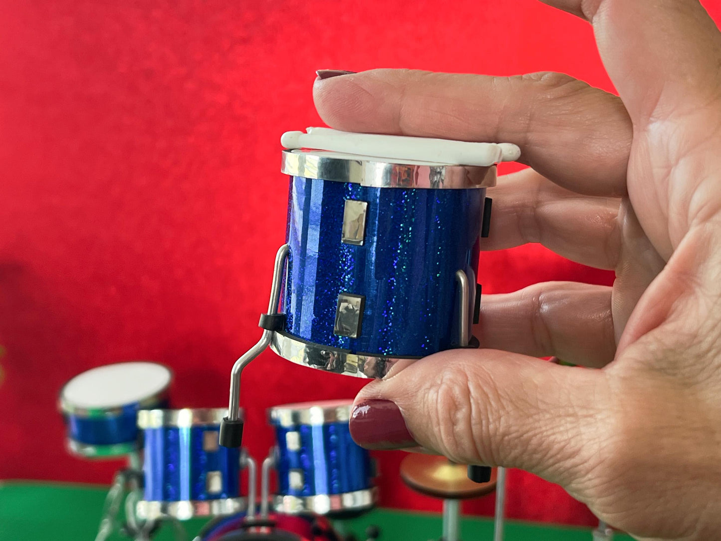 Miniature Zildjian Blue Drum Set 1:12 Scale - Dollhouse Music Room Collectible __etsy:7259509782