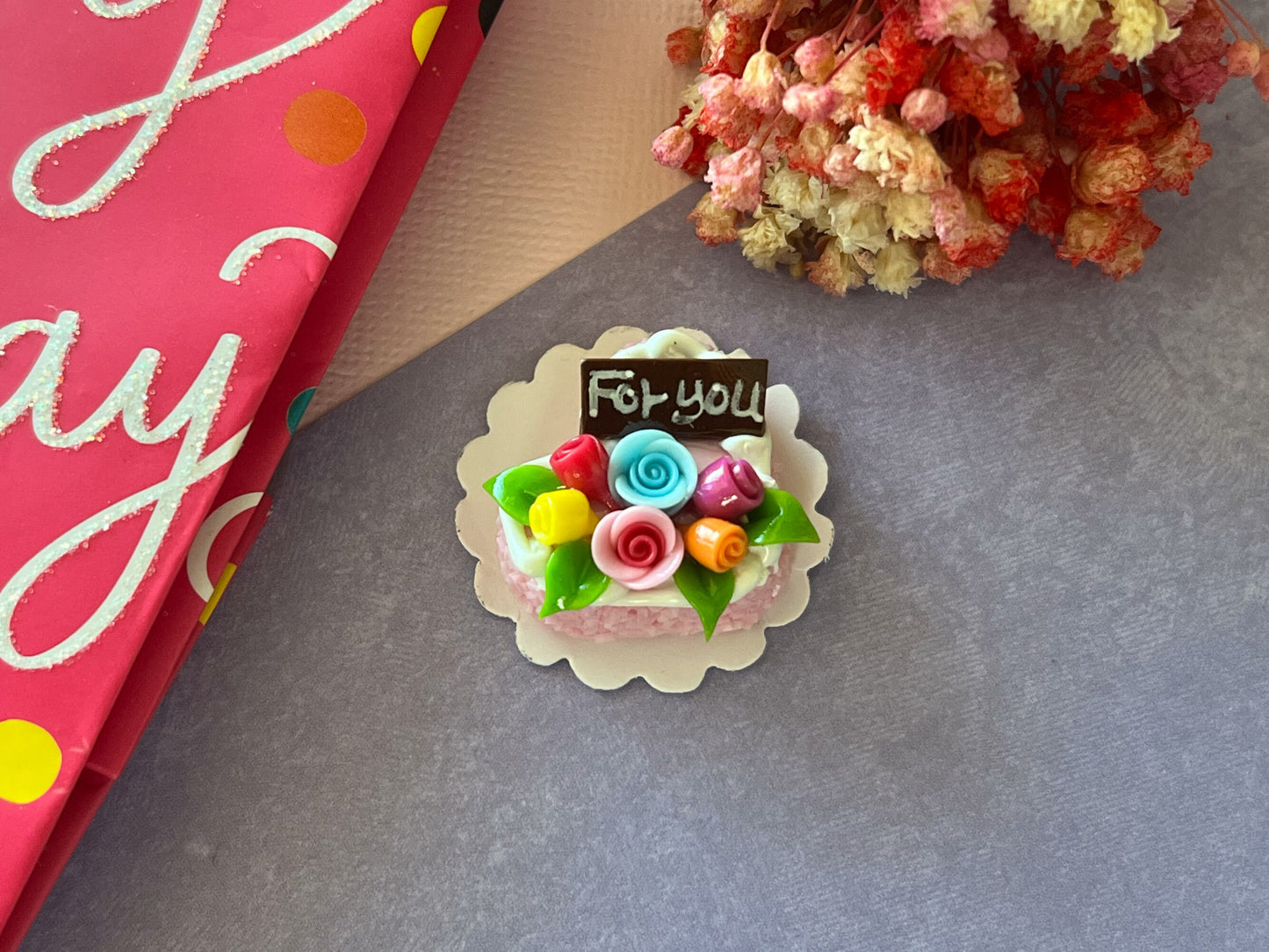 Dollhouse Miniature Heart Cakes: 12th Scale Bakery Decor __etsy:5628253268
