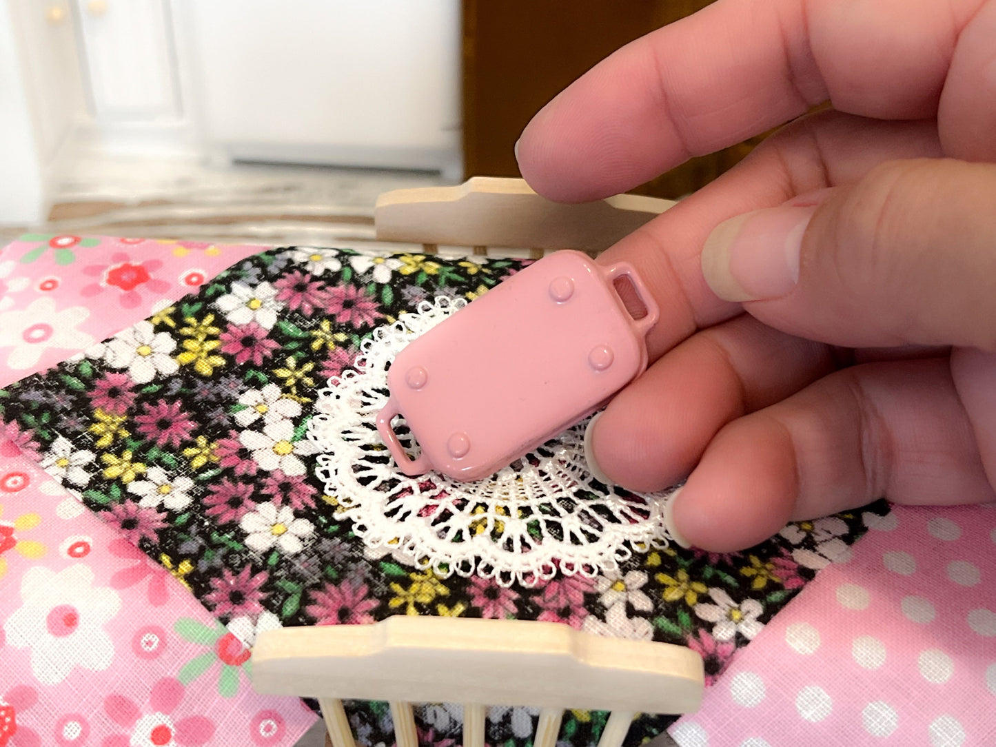 Miniature 1:12 Scale Pink Metal Baking Tray, Dollhouse Kitchen Accessory __etsy:5703073084