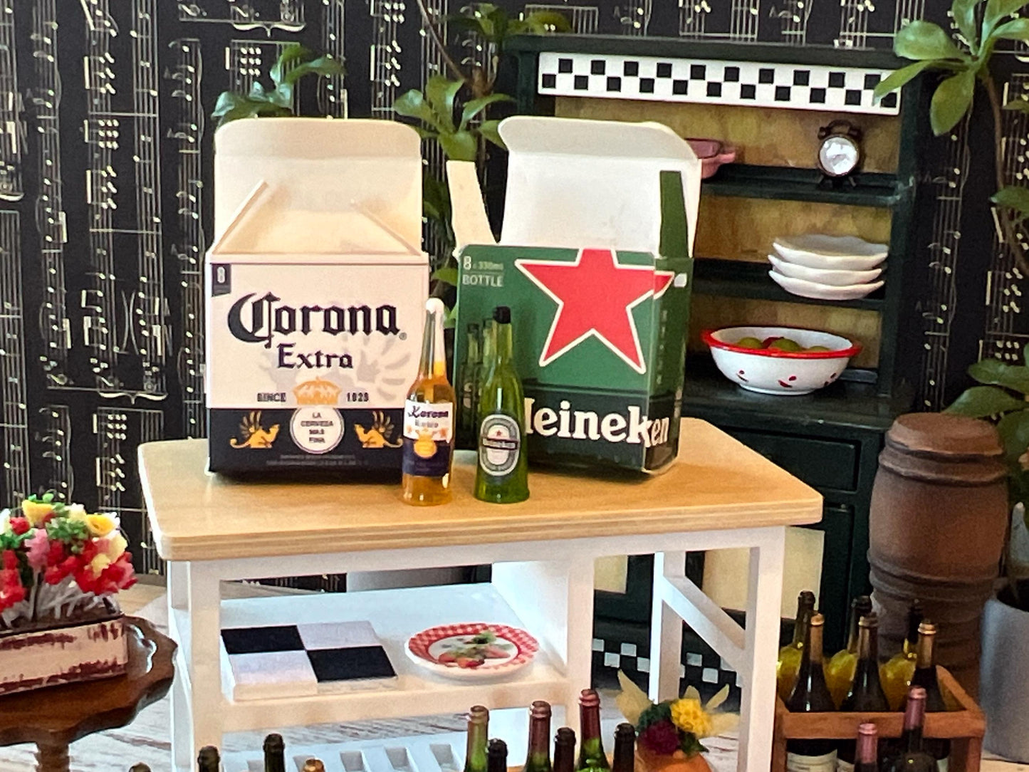 Miniature 1:12 Scale 8-Pack Beer – Cardboard Box for Bar, Home & Party Decor __etsy:6670013276