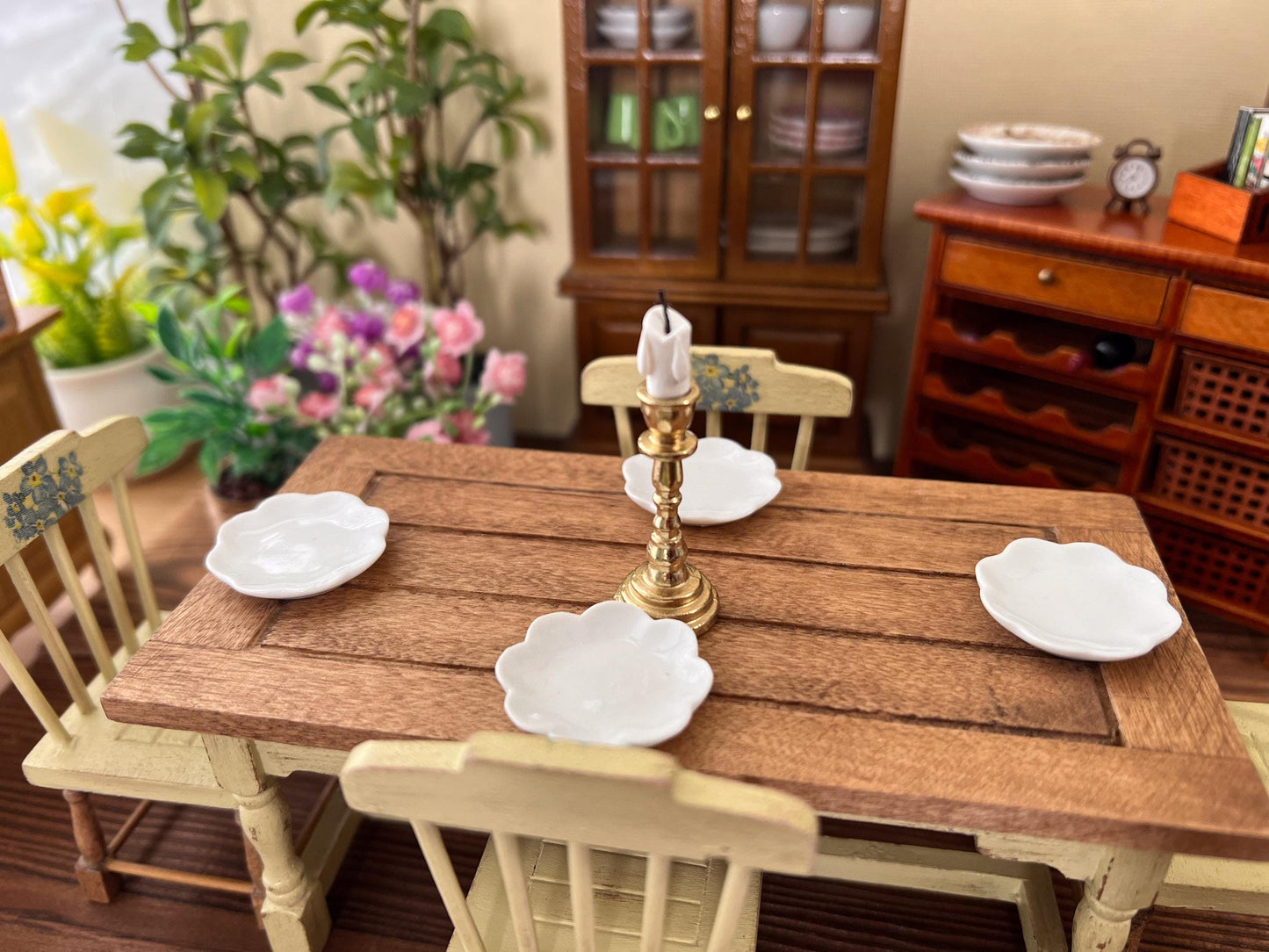 Dollhouse Golden Candlestick Holder 1:6 Scale – Miniature Antique Metal Tabletop Decor __etsy:6962335326