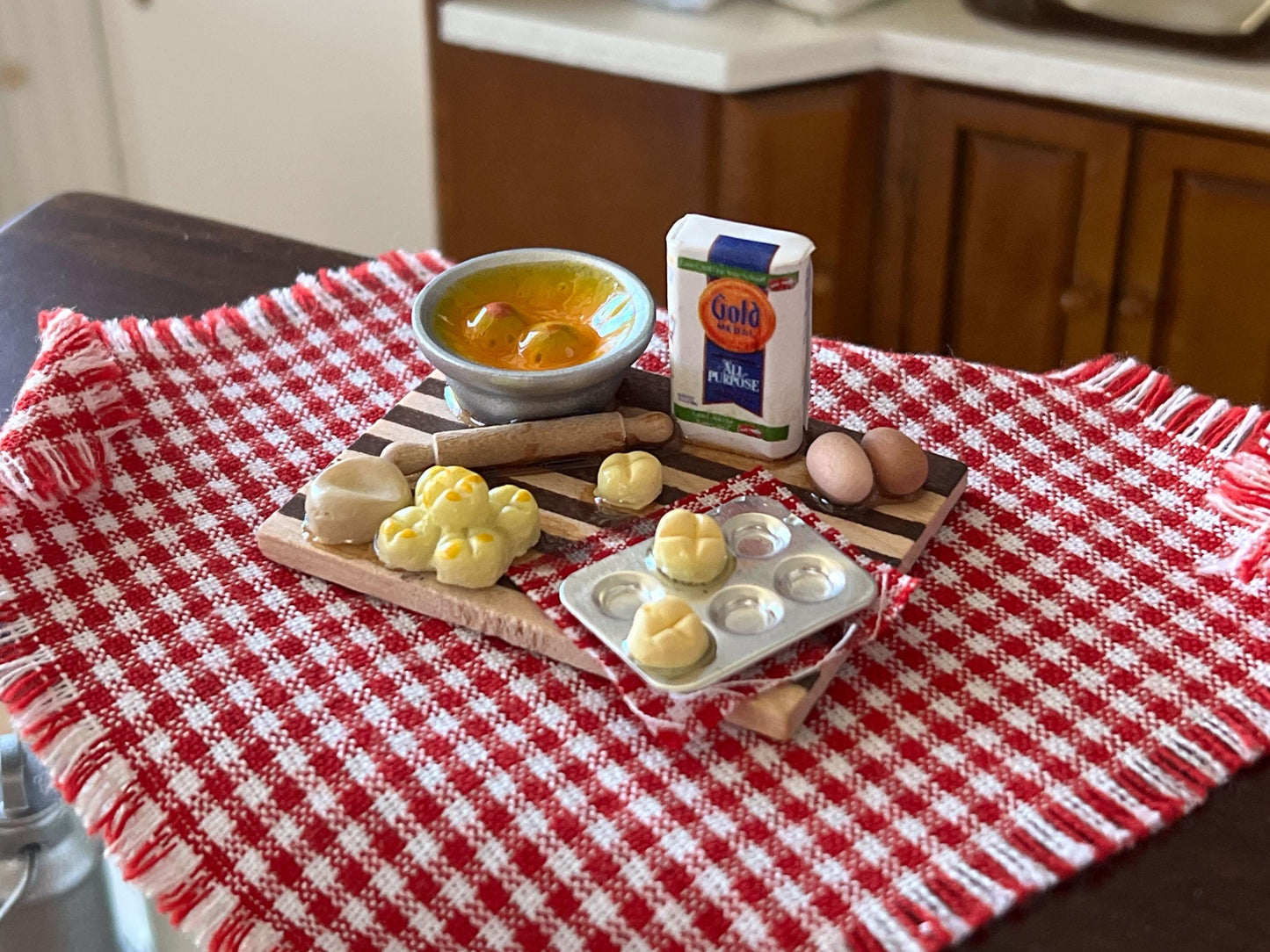 Miniature Baking Set 1:12 Scale- Dollhouse Kitchen Food-Baking Prep Set __etsy:7926379492