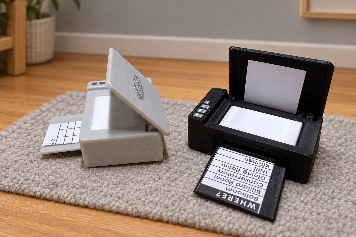 1:12 Scale Miniature Plastic Printer – Black or Light Gray – Dollhouse Office Accessory