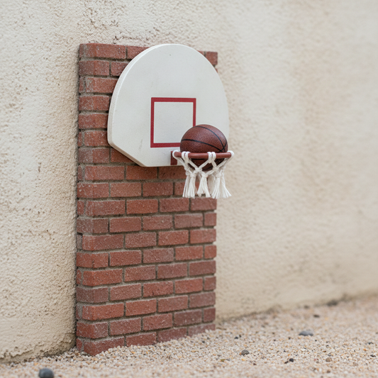 1:12 Scale Miniature Basketball Hoop & Ball Set – Dollhouse Sports Decor