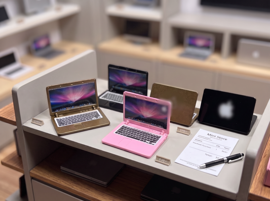 1:12 Scale Miniature Alloy Laptop – Opening Dollhouse Computer