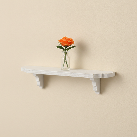 1:12 Scale Miniature White Wall Shelf – Dollhouse Display Shelf