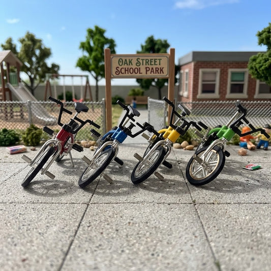 1:12 Scale Miniature Metal Bicycle with Spinning Wheels – Dollhouse Sports Accessory