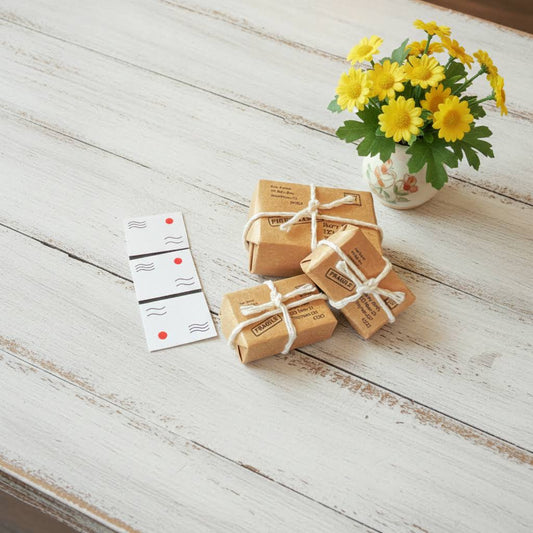 1:12 Scale Miniature Mail Package Set – 6-Piece Dollhouse Parcels & Postcards