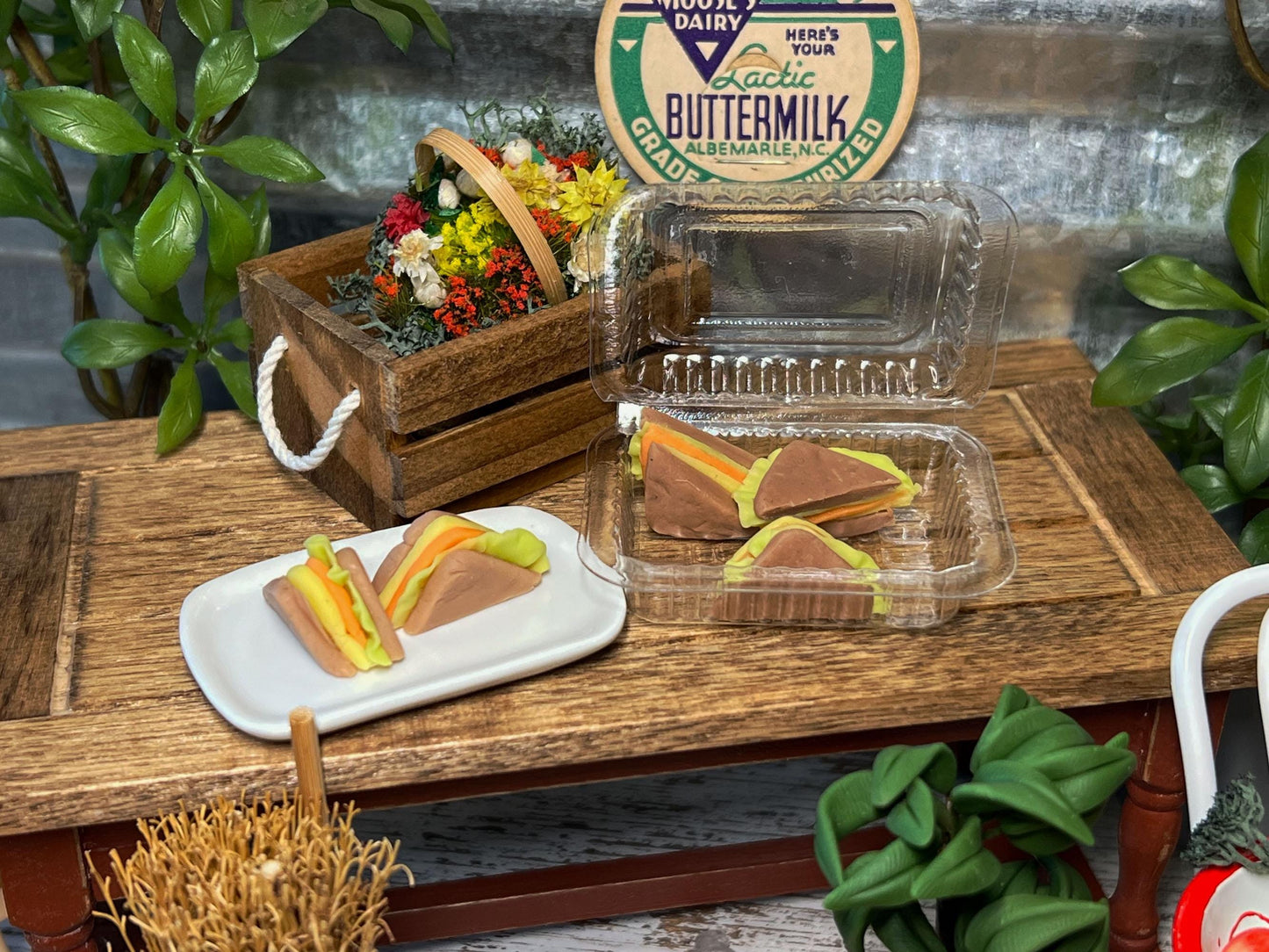 Dollhouse Breakfast Sandwich Set: Handmade Miniature Food, 1/6 Scale __etsy:6675963769
