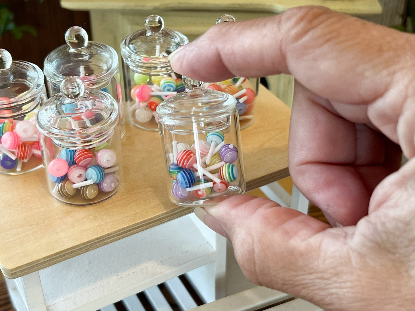 Dollhouse Glass Candy Jar with 20 Clay Lollipops 1:6 Scale – Doll Candy __etsy:6372650107