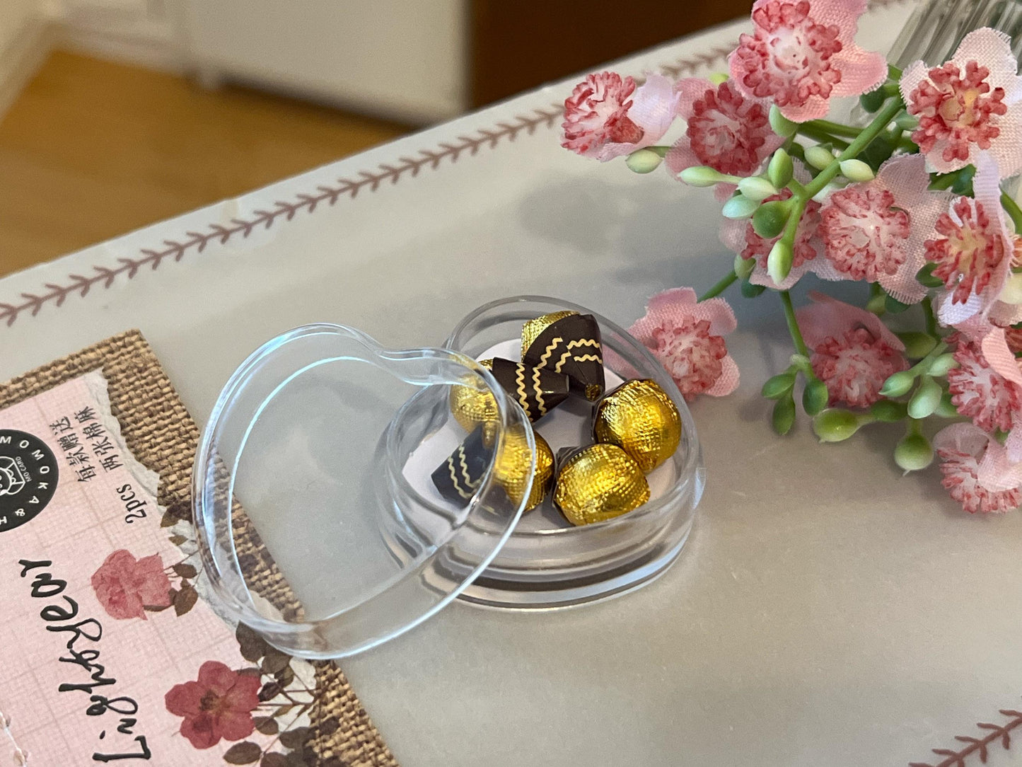 Dollhouse 1:6 Heart-Shaped Box of Chocolates 5pc Set __etsy:6545699171