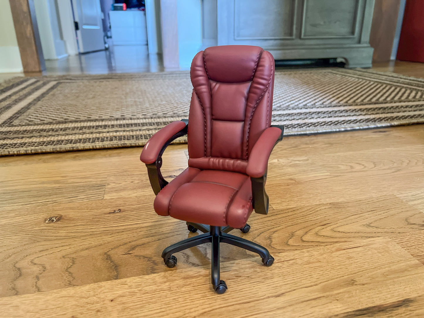 Dollhouse Maroon Executive Office Chair – 1:6 Scale Miniature Furniture __etsy:6053539708