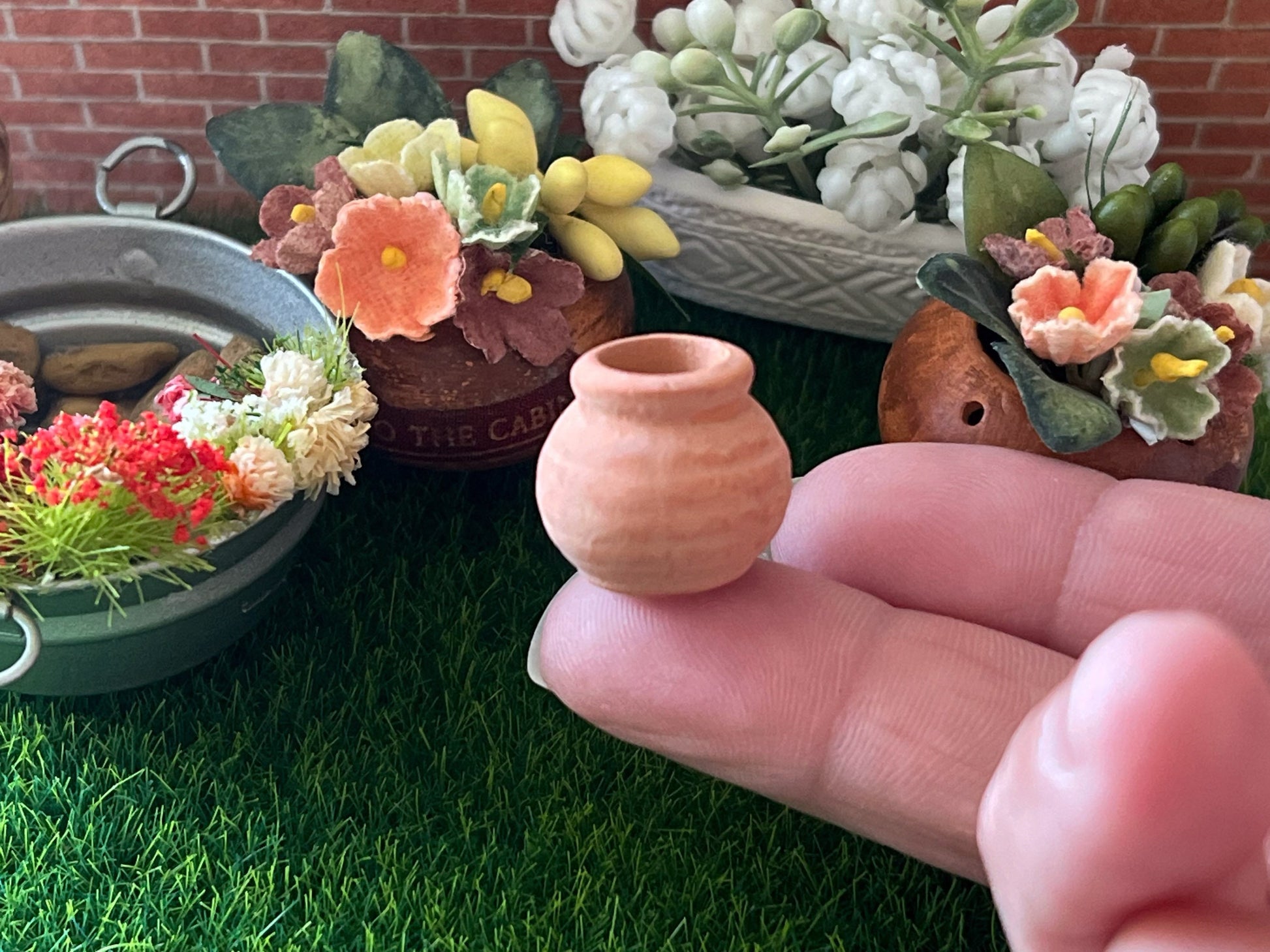 Dollhouse Miniature Clay Pot for Dollhouse – 1:12 Scale-Dollhouse Home Decor __etsy:5660635965