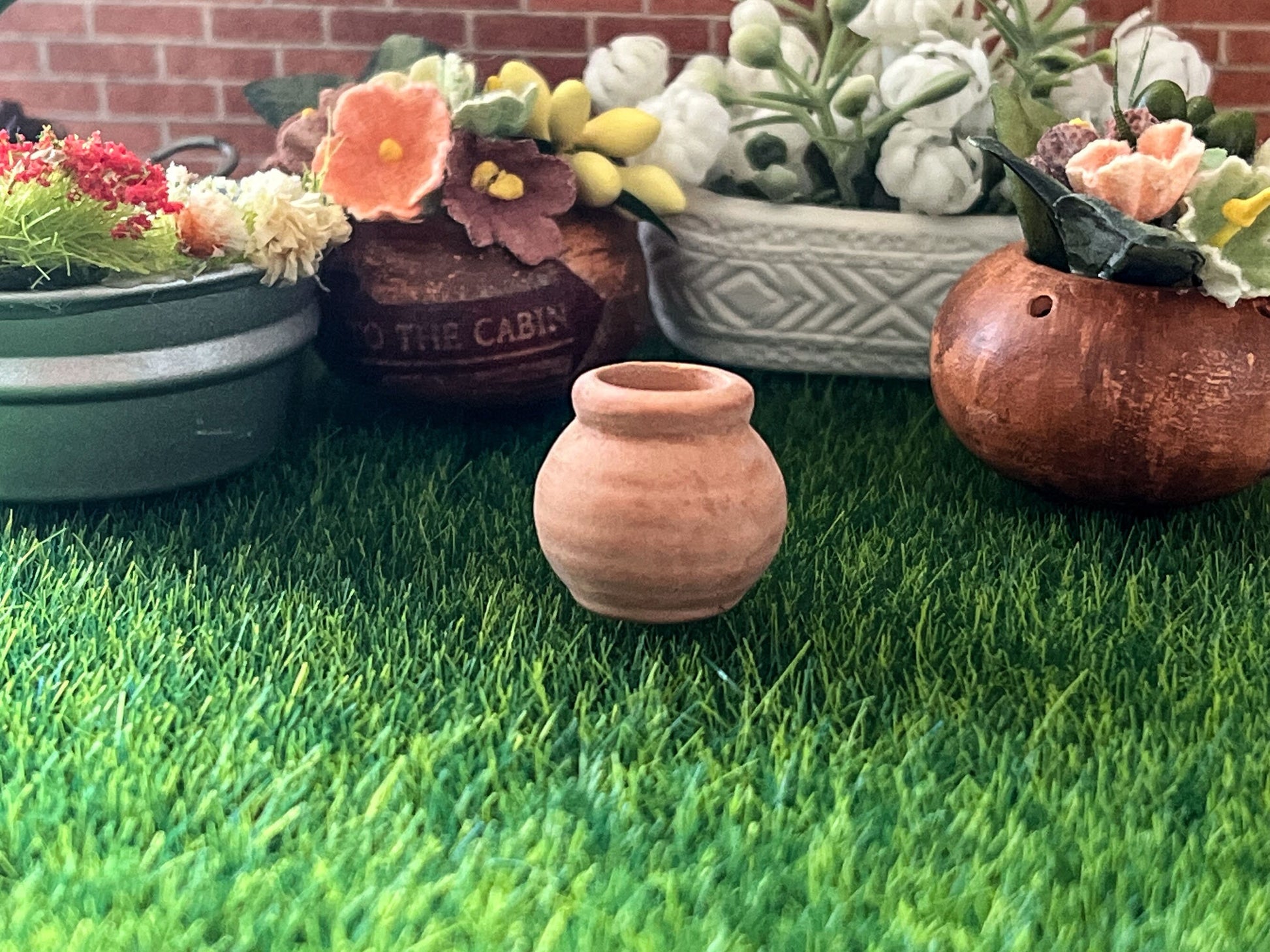Dollhouse Miniature Clay Pot for Dollhouse – 1:12 Scale-Dollhouse Home Decor __etsy:5612548886