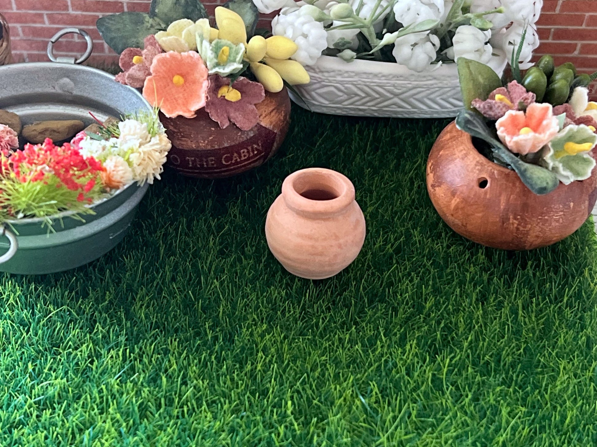 Dollhouse Miniature Clay Pot for Dollhouse – 1:12 Scale-Dollhouse Home Decor __etsy:5660635979