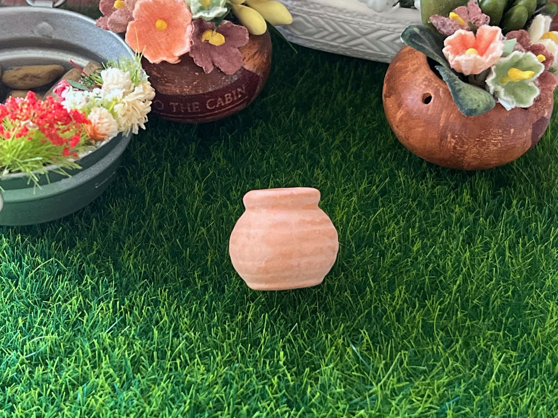 Dollhouse Miniature Clay Pot for Dollhouse – 1:12 Scale-Dollhouse Home Decor __etsy:5660636195
