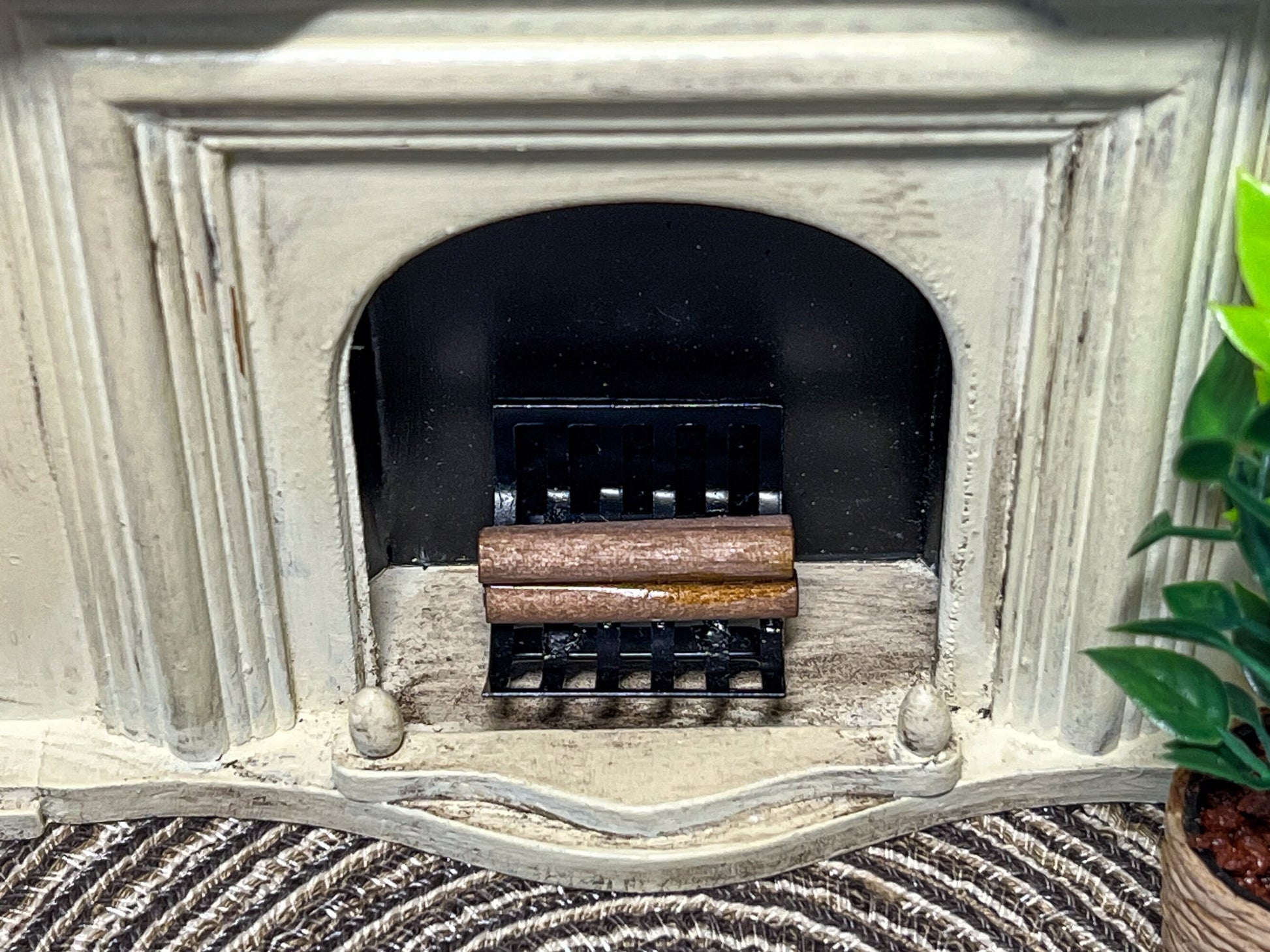 Dollhouse Miniature Firewood Log Holder Rack with Attached Logs – 1:12 Scale Dollhouse Fireplace __etsy:5655255197
