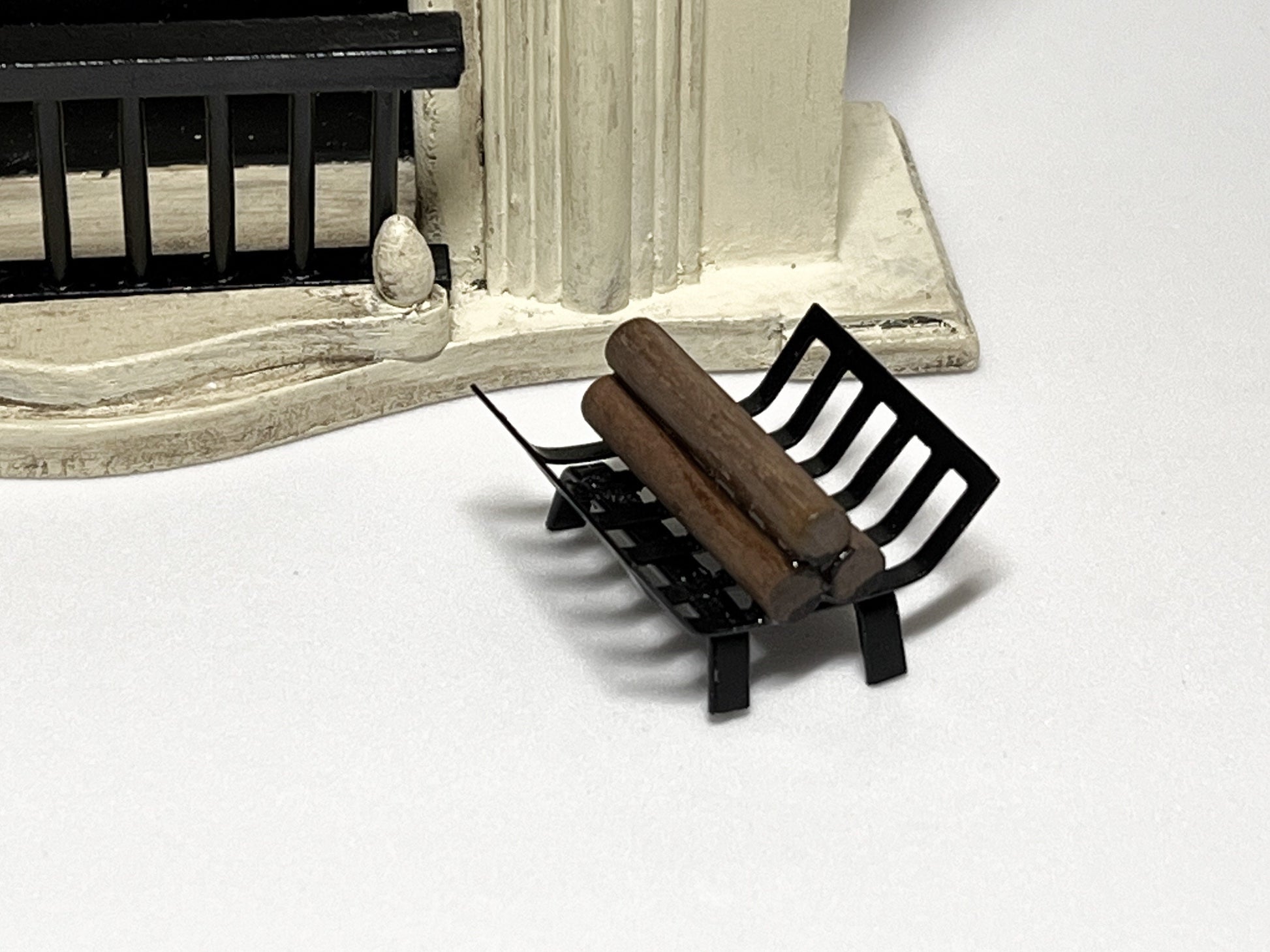 Dollhouse Miniature Firewood Log Holder Rack with Attached Logs – 1:12 Scale Dollhouse Fireplace __etsy:5607160232
