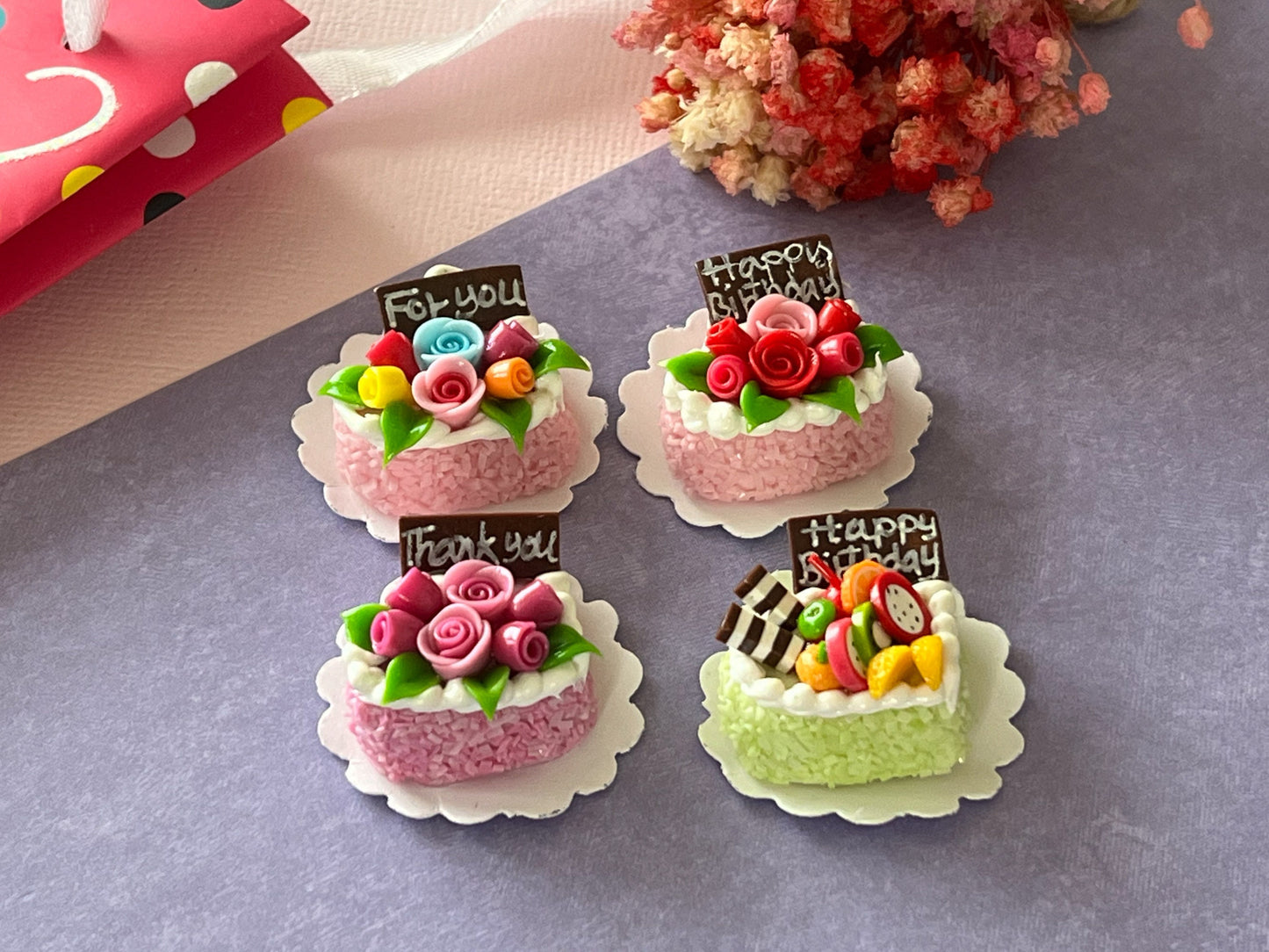 Dollhouse Miniature Heart Cakes: 12th Scale Bakery Decor __etsy:5676269979