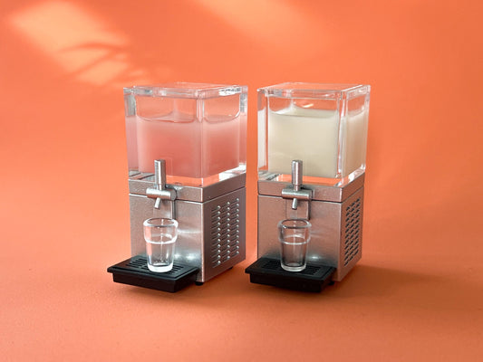 Dollhouse Miniature 1:12, 2 PC Set Juice Dispenser with Cup Filled with Like Lemonade or Fruit Juice, Restaurant Beverage Machine Dispenser __etsy:6382627698