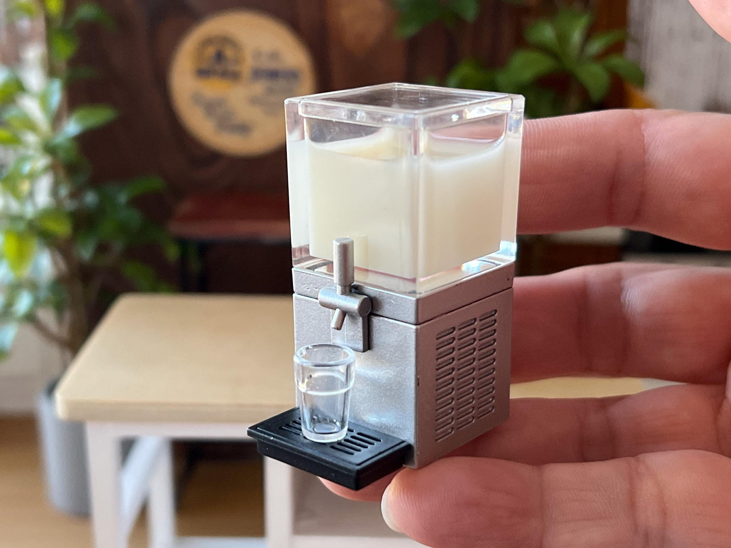 Dollhouse Miniature 1:12, 2 PC Set Juice Dispenser with Cup Filled with Like Lemonade or Fruit Juice, Restaurant Beverage Machine Dispenser __etsy:6430719015