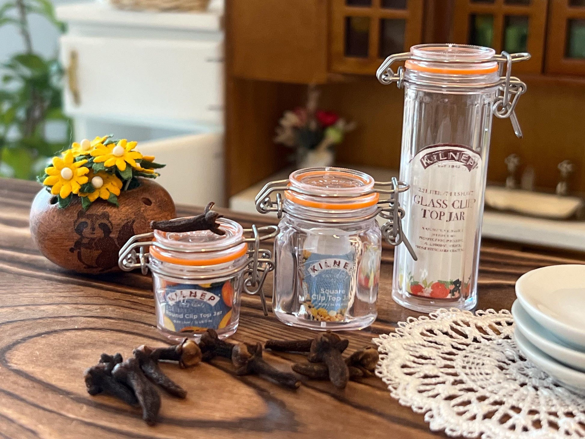 Dollhouse Pasta Jars 1:6 Scale – 3PC Miniature Sealable Transparent Dollhouse Kitchen Set __etsy:7726416530
