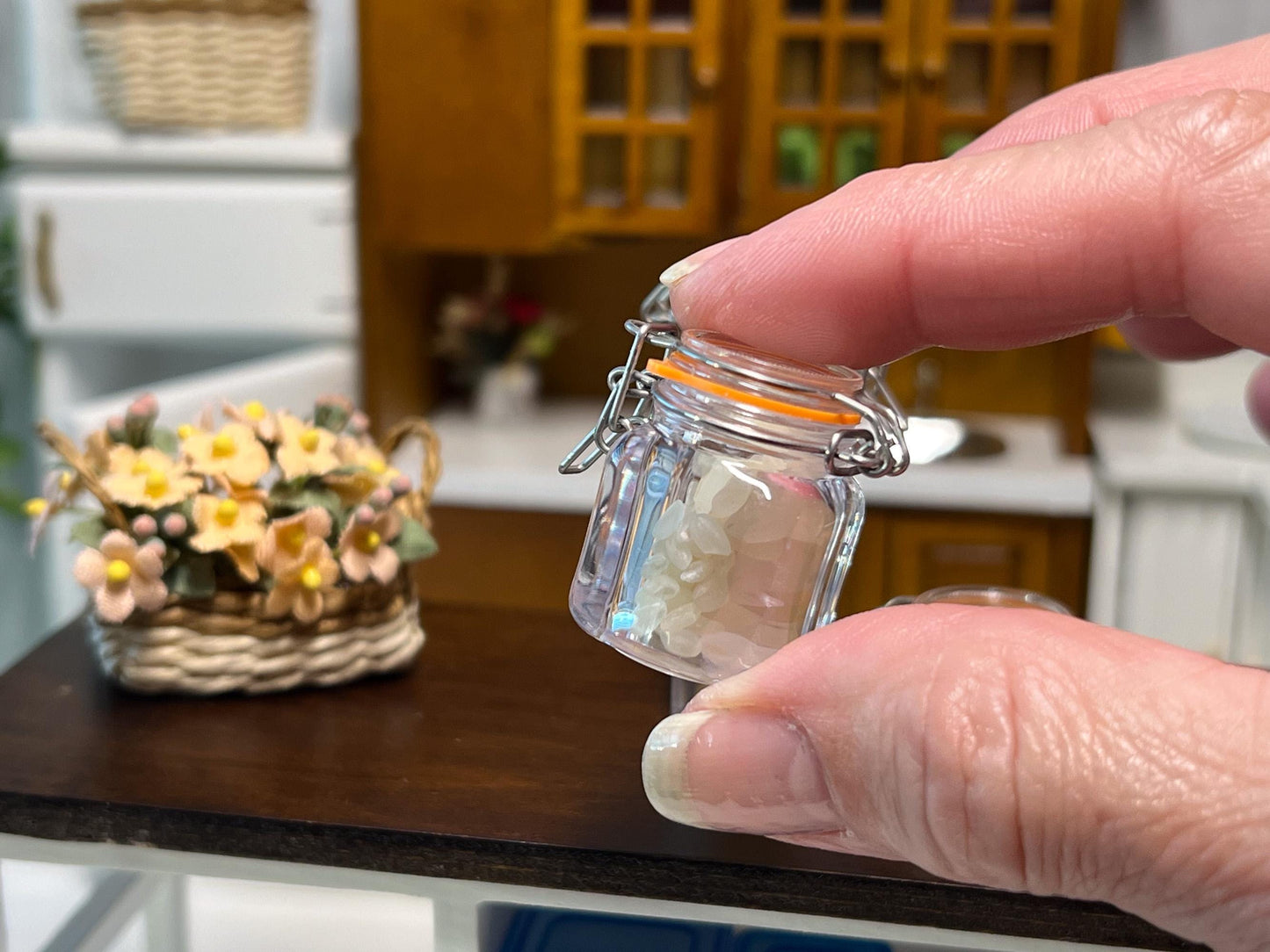 Dollhouse Pasta Jars 1:6 Scale – 3PC Miniature Sealable Transparent Dollhouse Kitchen Set __etsy:7774363143