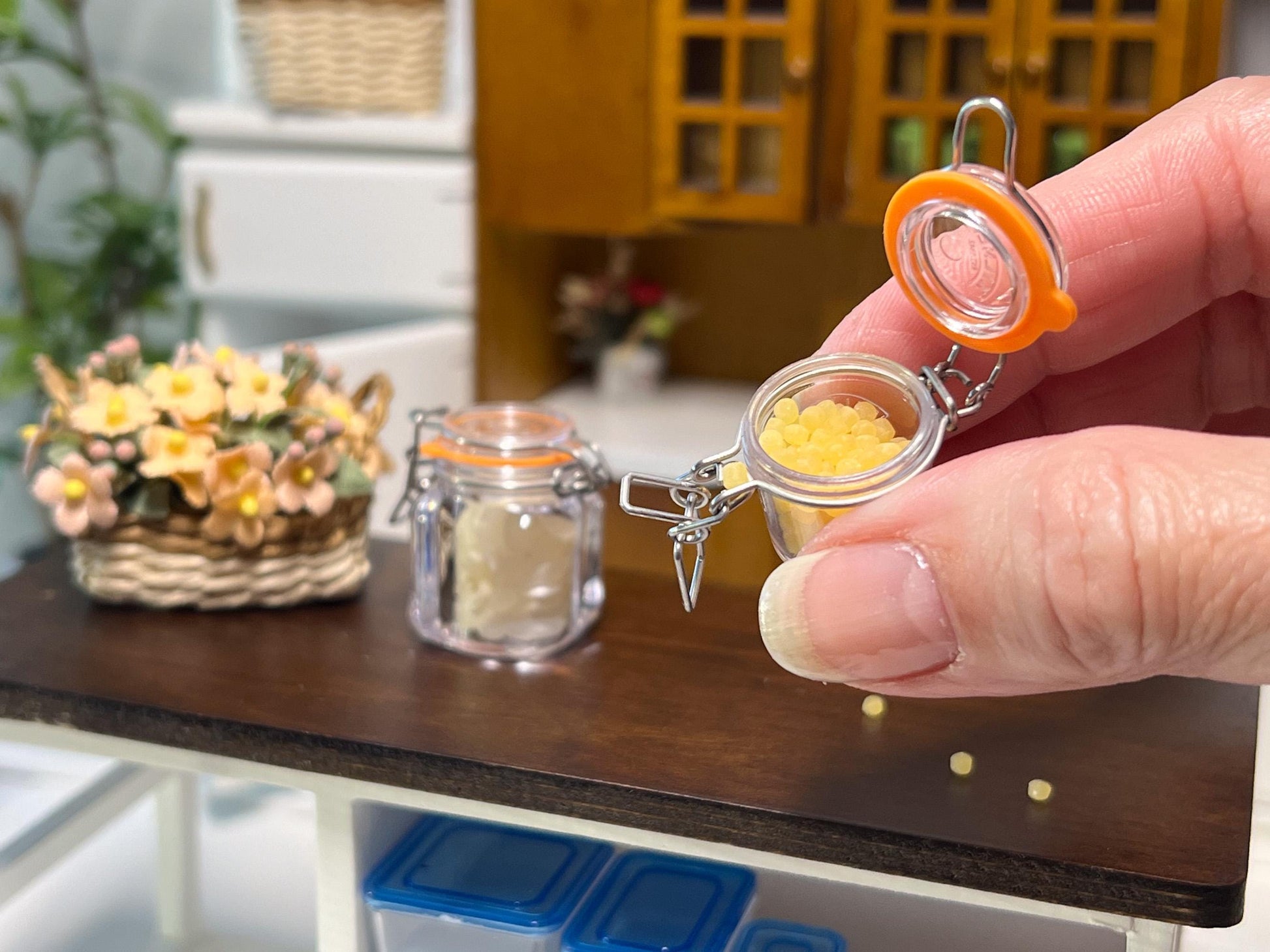 Dollhouse Pasta Jars 1:6 Scale – 3PC Miniature Sealable Transparent Dollhouse Kitchen Set __etsy:7774363371