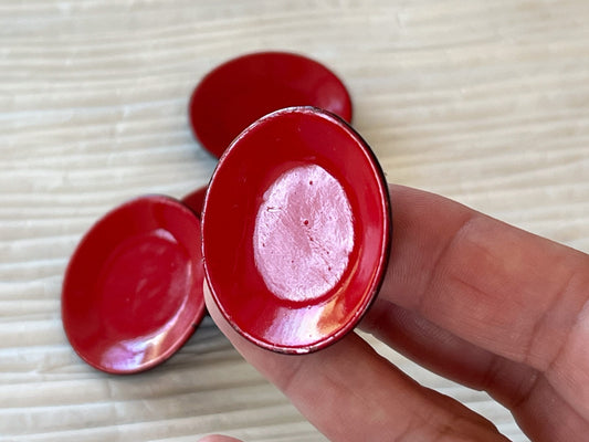 Dollhouse Red & Black Dinner Plates – Set of 4 | 1:6 Scale Dollhouse Tableware __etsy:6233799656