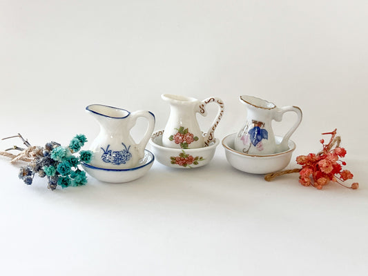 Dollhouse 1:6 Scale Ceramic Wash Bowl & Pitcher Set –  Dollhouse Bathroom Accessory __etsy:6071442771