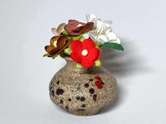 Dollhouse Stoneware Vase 1:6 Scale-Table Decor with Hen & Mulberry Paper Flowers __etsy:6985402447