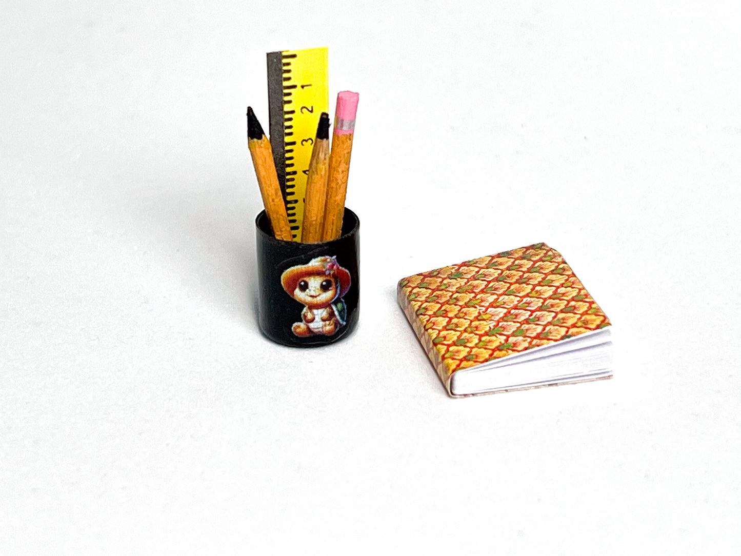 1:12 Scale Miniature School Supply Set with Notebook – Dollhouse Classroom Accessory