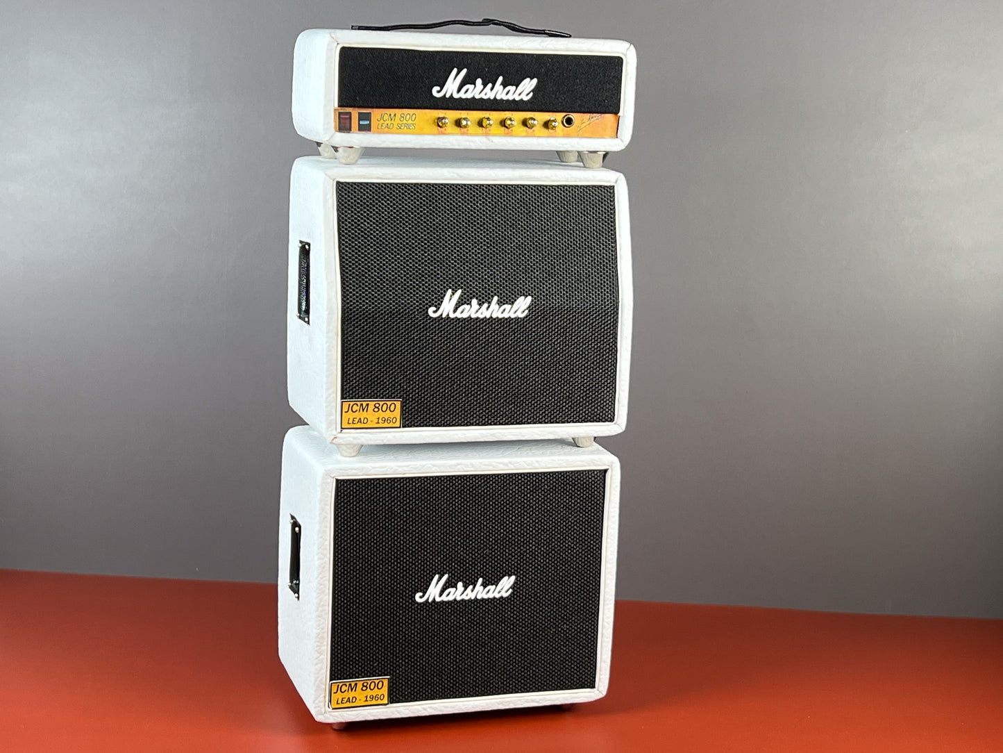 1:12 Scale Miniature White 3-Stack Guitar Amplifier – Collectible Dollhouse Music Room Decor