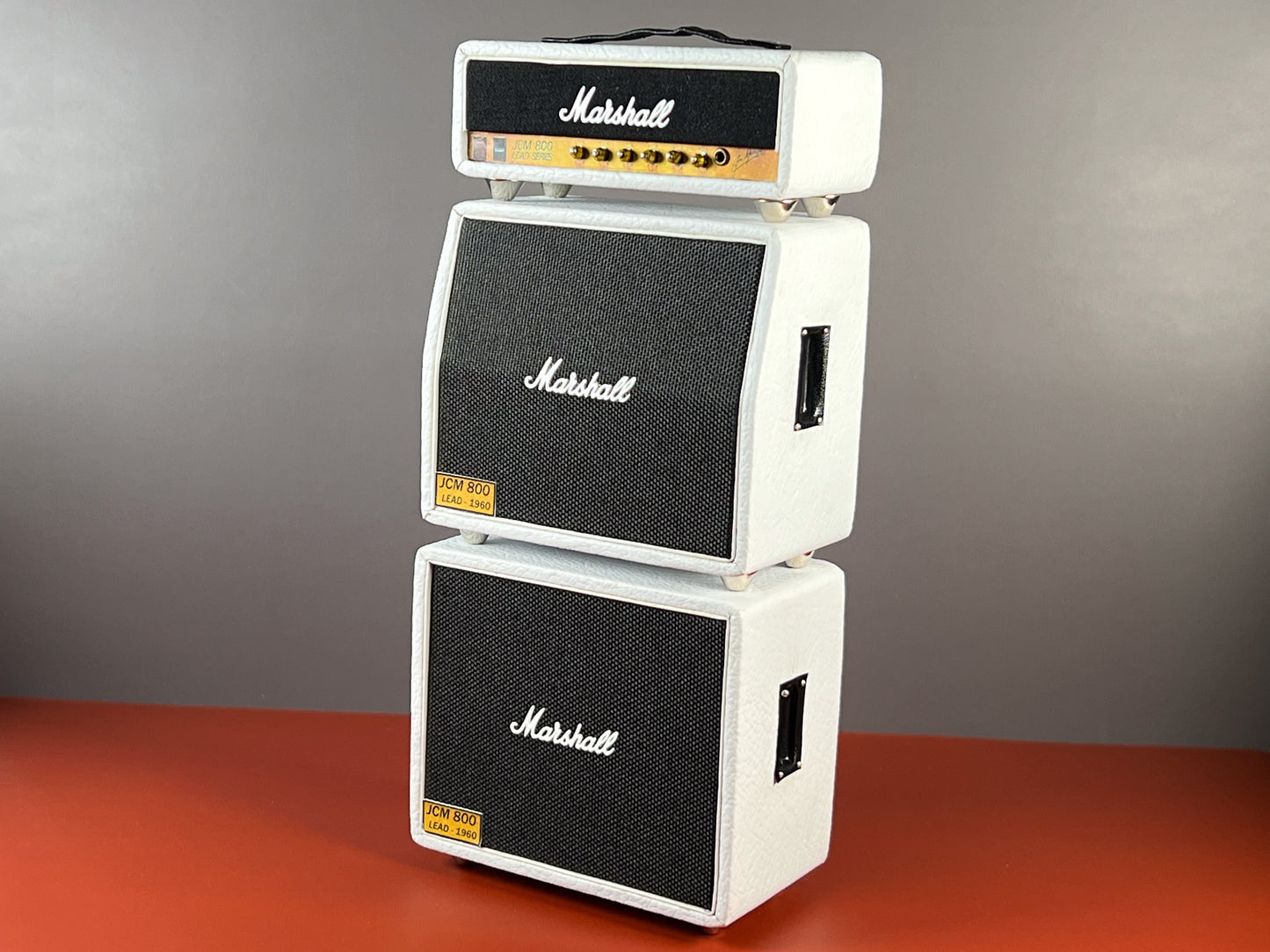 1:12 Scale Miniature White 3-Stack Guitar Amplifier – Collectible Dollhouse Music Room Decor