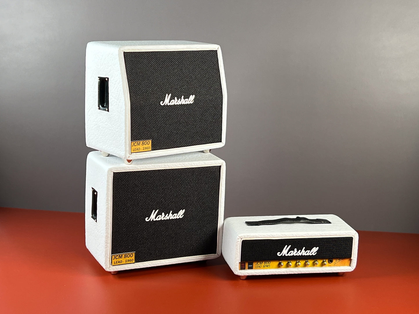1:12 Scale Miniature White 3-Stack Guitar Amplifier – Collectible Dollhouse Music Room Decor