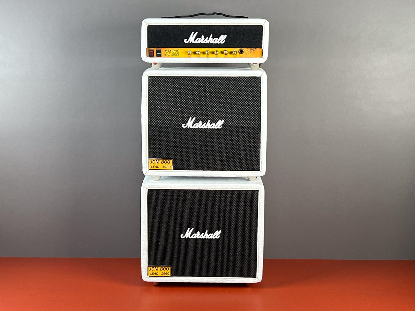1:12 Scale Miniature White 3-Stack Guitar Amplifier – Collectible Dollhouse Music Room Decor