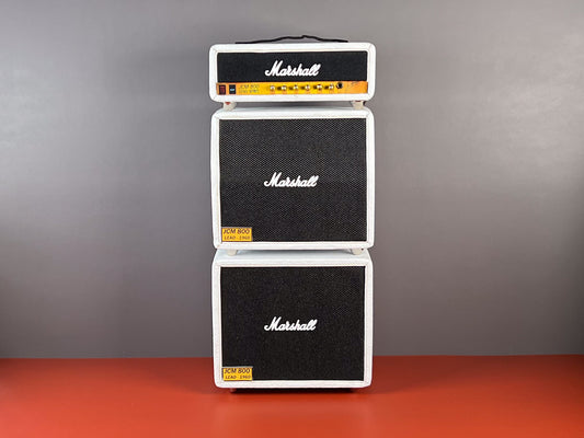 1:12 Scale Miniature White 3-Stack Guitar Amplifier – Collectible Dollhouse Music Room Decor