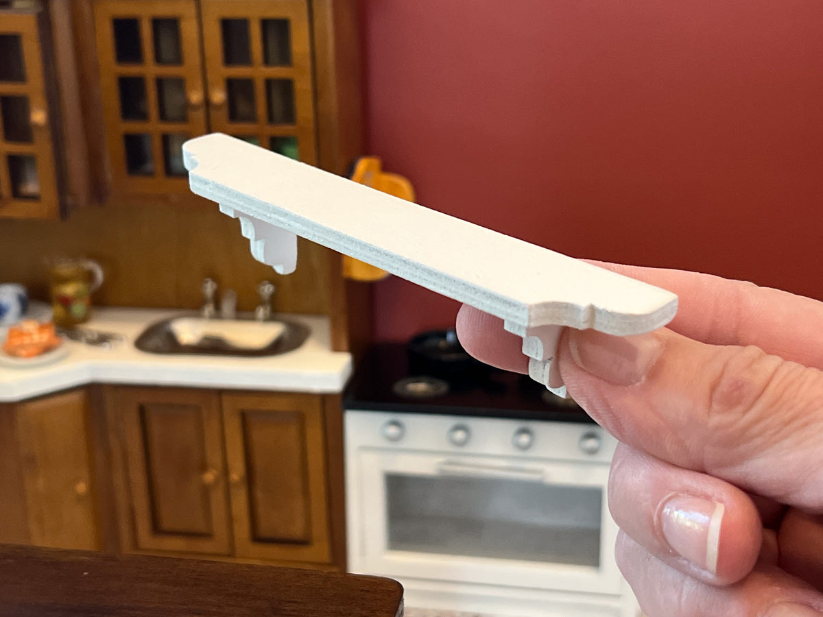 1:12 Scale Miniature White Wall Shelf – Dollhouse Display Shelf
