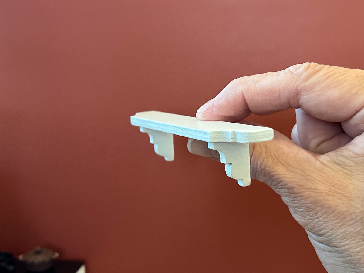 1:12 Scale Miniature White Wall Shelf – Dollhouse Display Shelf